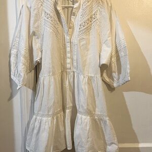Anthropology Cotton - lace trim Tunic oversized, never used, tag removed